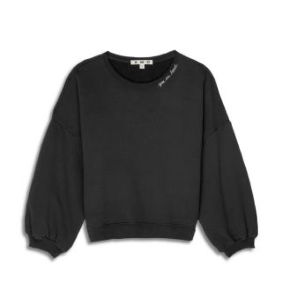 Amo Black Crewneck balloon sleeve Sweatshirt M